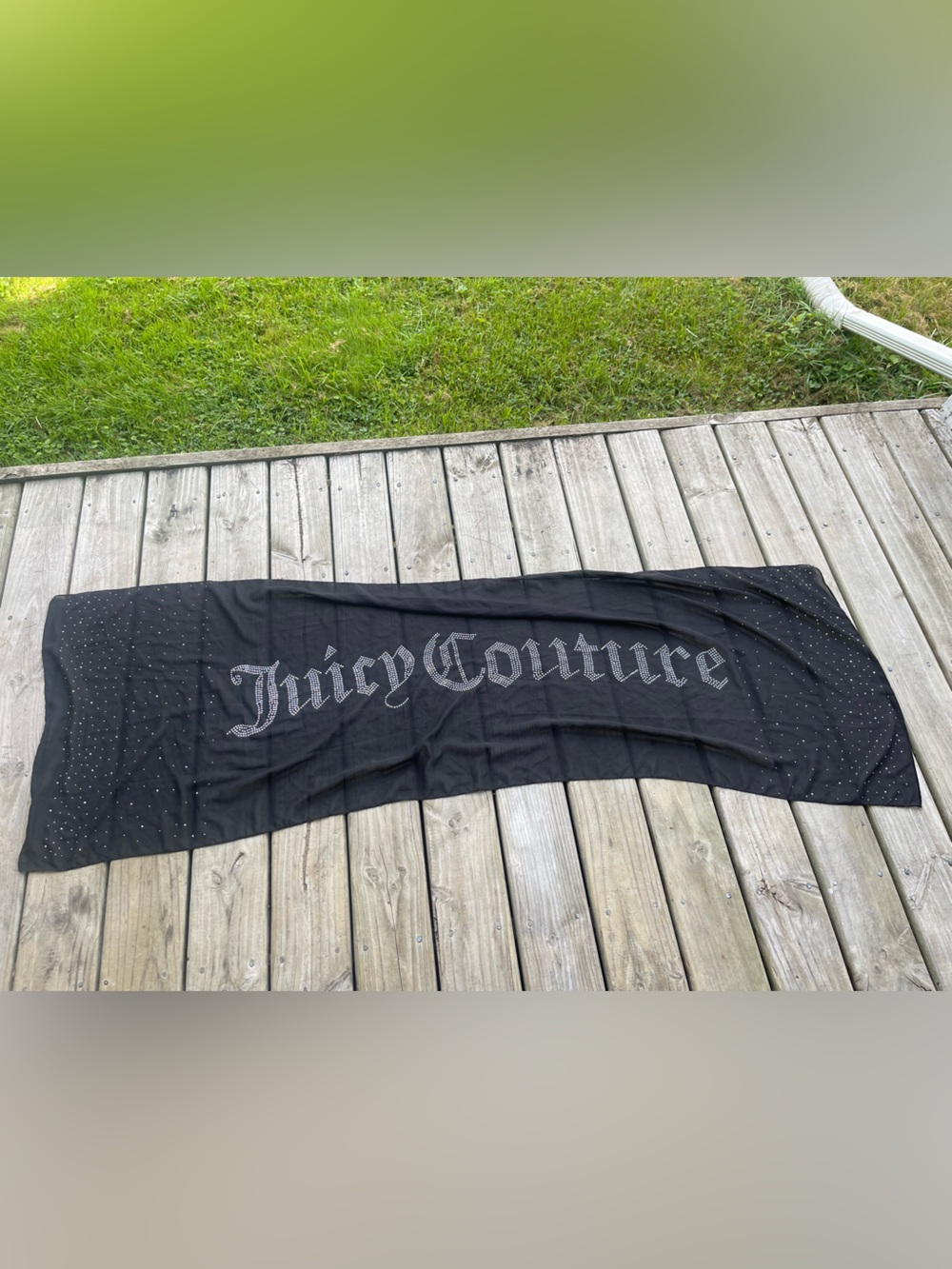 Juicy Couture Black scarf with Rhinestone Logo